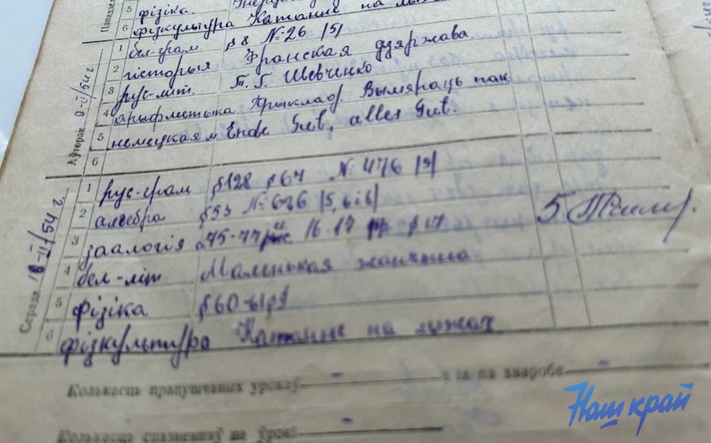 Школьный дневник Ларисы Грушевской, которая в 1953/1954 учебном году училась в Жуховичской средней школе Кореличского района. Фото: nashkraj.by.