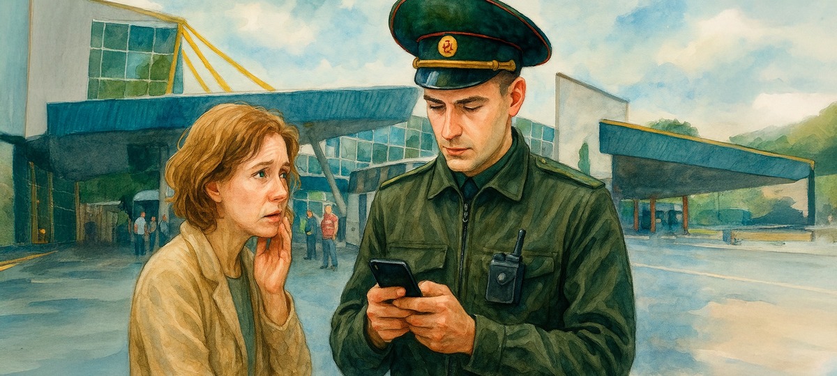 Проверка телефона на границе. Изображение сгенерировано в нейросети ChatGPT