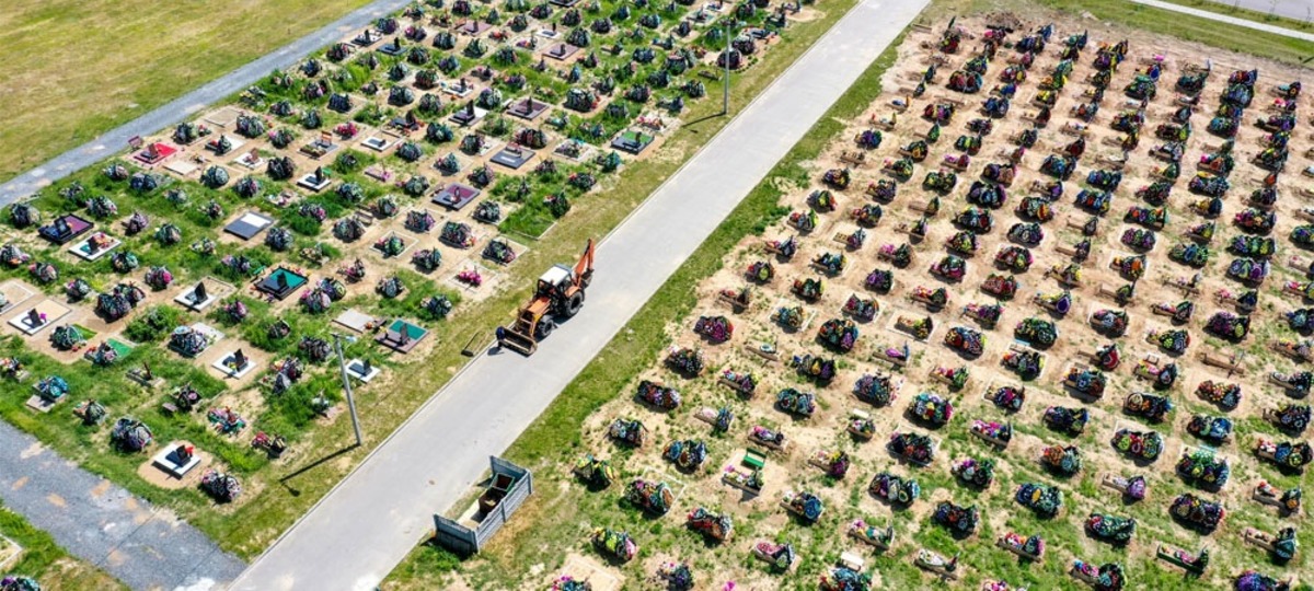 Кладбище Северное в Бресте с высоты птичьего полета. Фото: ВаськаПилот