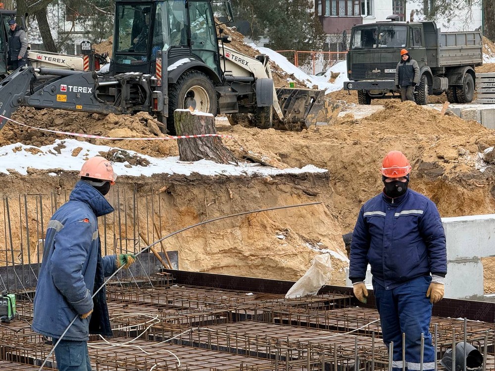 Строительство детского сада в Южном в Бресте. 10 февраля 2026 года