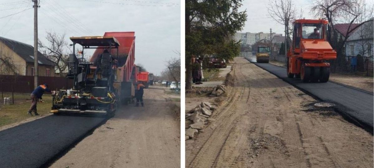 Асфальтирование дороги на Ломоносова в Бресте